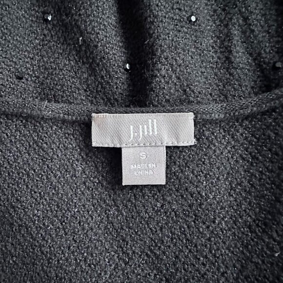 J. Jill Black Crystal Embellished 3/4 Sleeve Pullover Top - Size Small - Picture 7 of 8